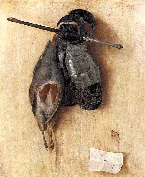 Jacopo de Barbari Still-Life with Partridge and Iron Gloves